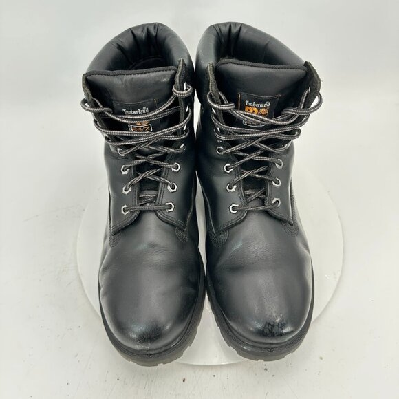 Timberland Pro Men Size 11.5W A1W6M Black Leather Wide Direct Attach Work Boot - Picture 3 of 12